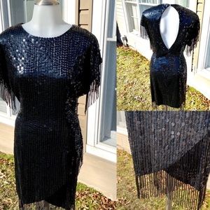 STUNNING BLACK SEQUENT DRESS